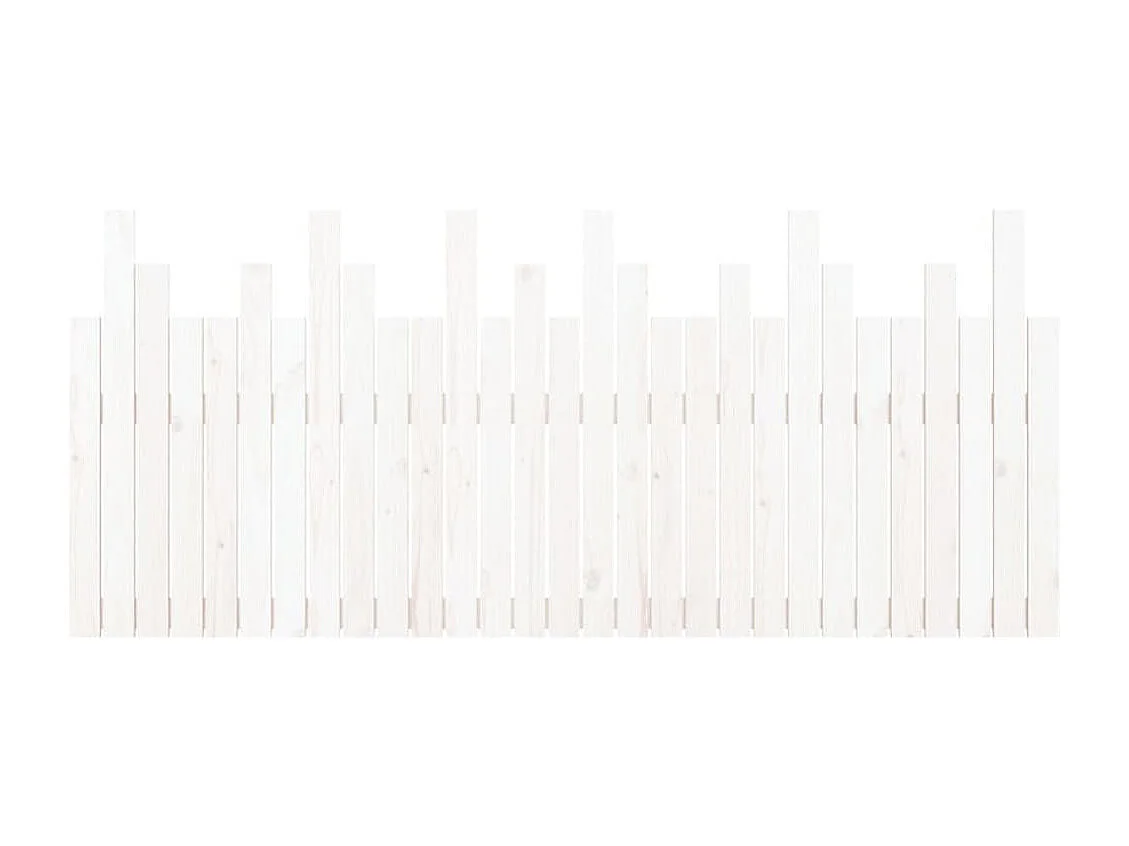 Cabecero de Cama | Cabezal de cama | Mueble de cabecero de pared madera maciza pino blanco 185x3x80 cm