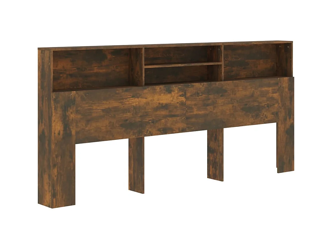 Armario cabecero | Cabecero con almacenamiento roble ahumado 220x19x103,5 cm