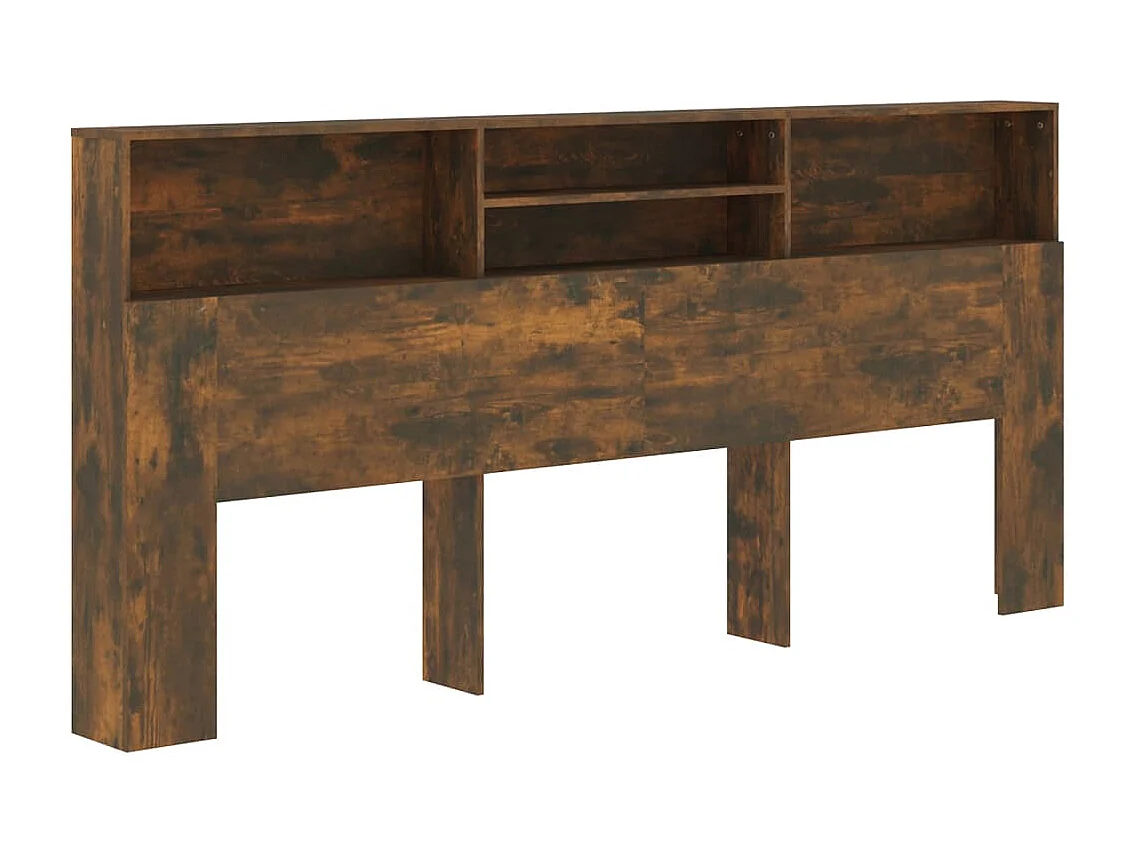Tête de Lit avec rangement | Armoire de tête de lit Chêne fumé 220x19x103,5 cm