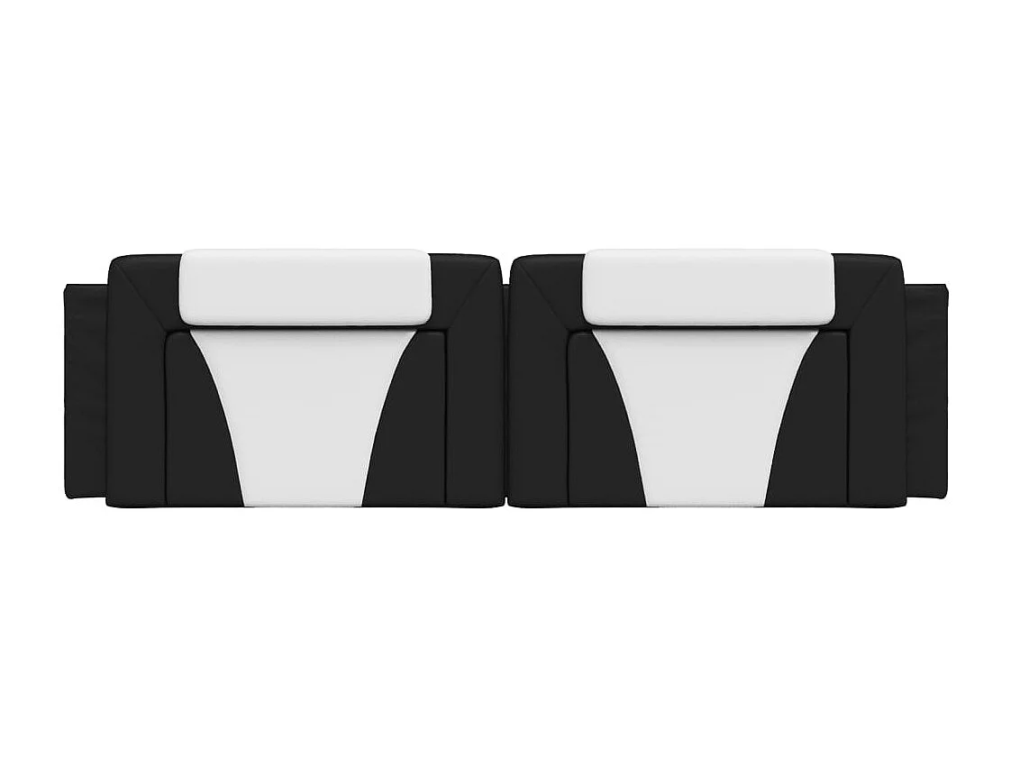 Tête de lit | Coussin de tête de lit | Tête de lit décoratif noir et blanc 180 cm similicuir