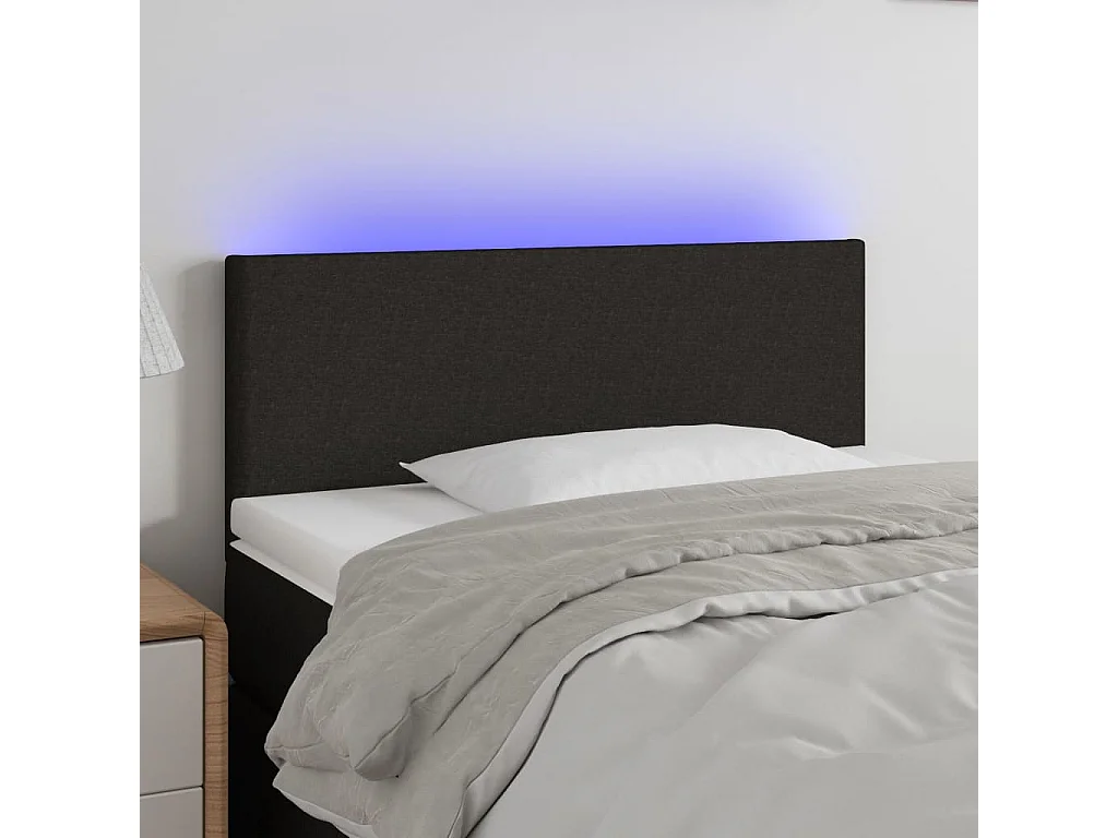 Hoofdbord | Hoofdeinde LED 80x5x78/88 cm stof zwart