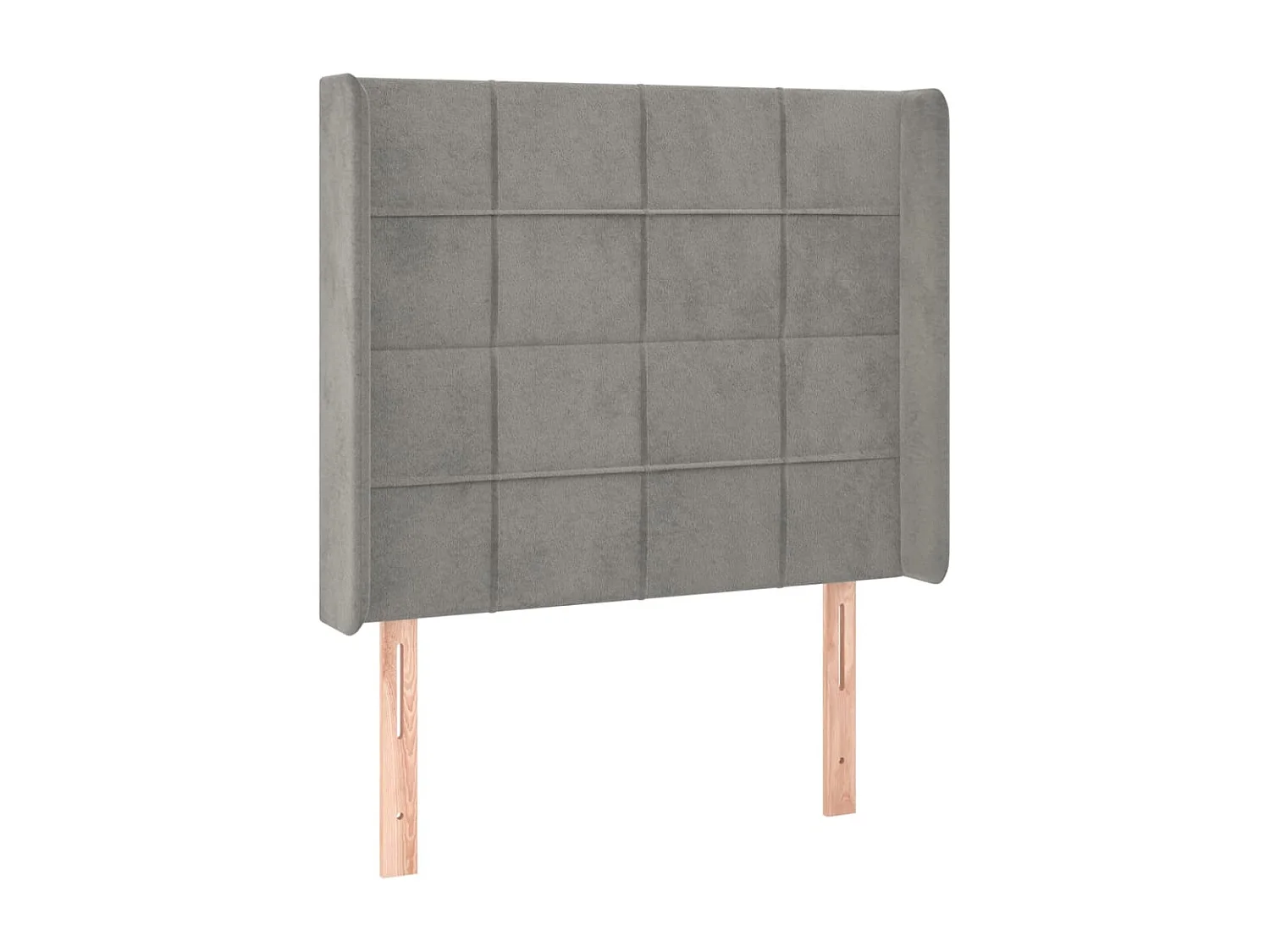 Tête de Lit | Panneau de tête pour lit Moderne avec oreilles Gris clair 103x16x118/128 cm Velours