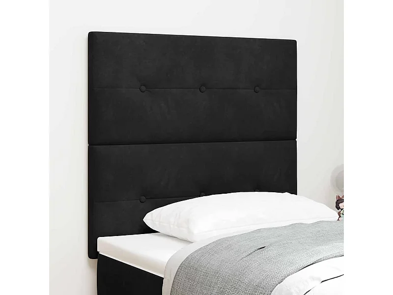 Tête de lit Montage mural | Panneau de tête pour lit Moderne  avec tête de lit Noir 100 cm Velours