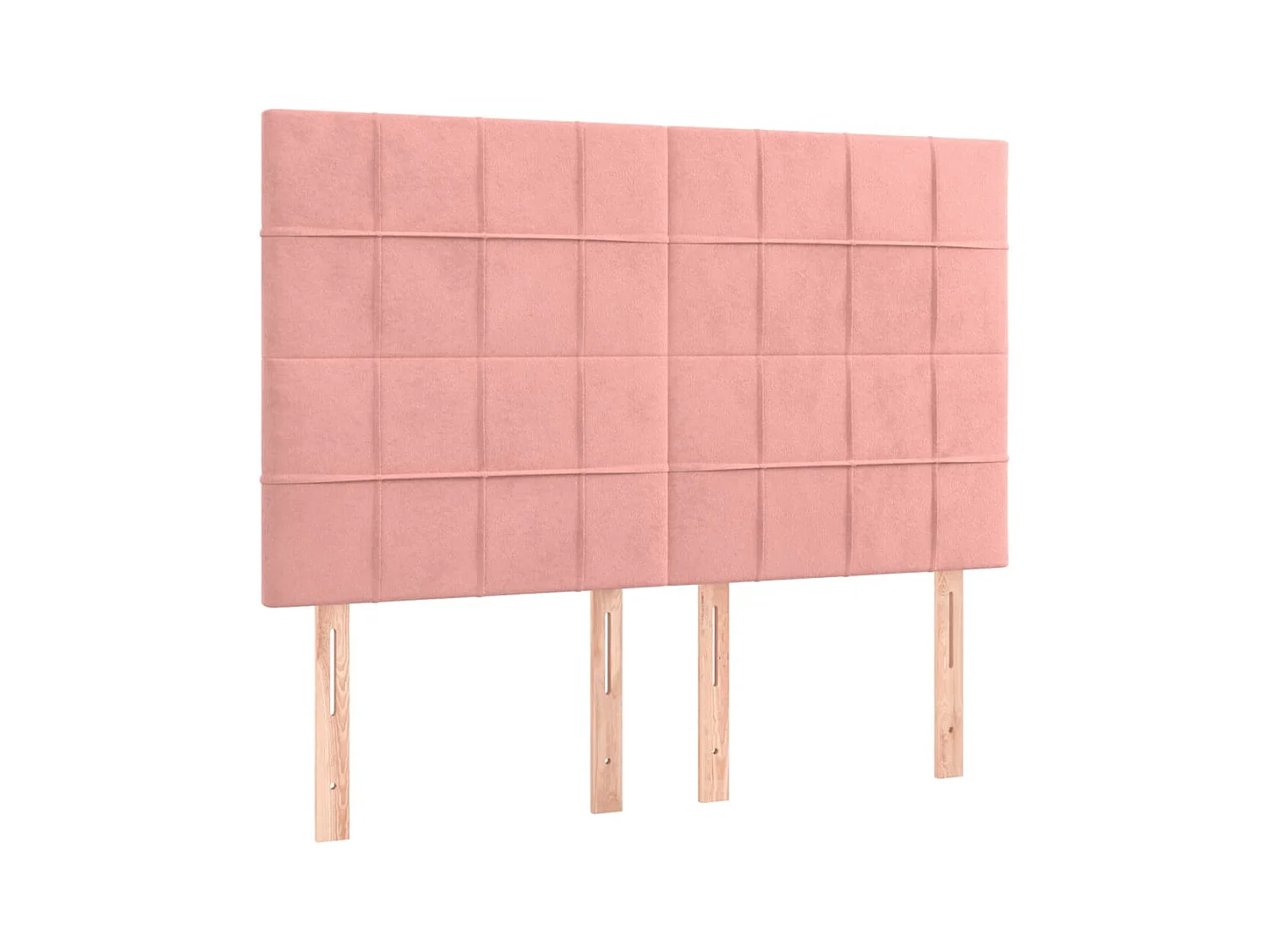 Cabeceros | Cabezal de cama | Mueble de cabecero 4 unidades terciopelo rosa 72x5x78/88 cm