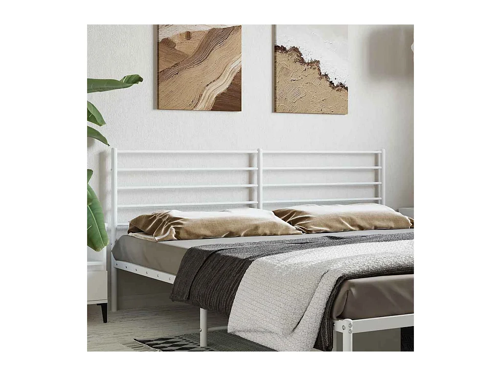 Mueble cabecero | Cabezal de cama | Cabecero de metal blanco 200 cm