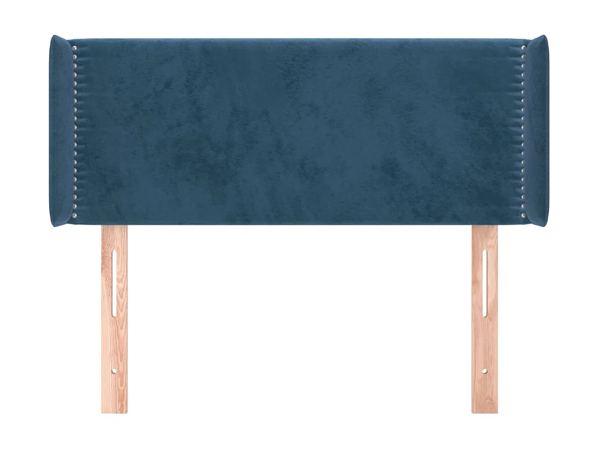 Mueble cabecero | Cabezal de cama | Cabecero de terciopelo azul oscuro 103x16x78/88 cm