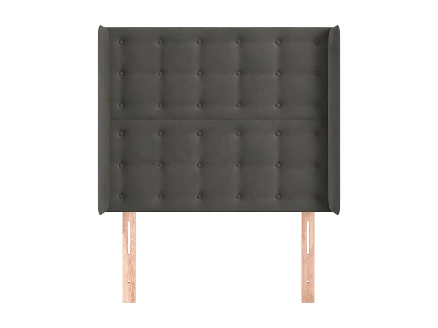 Tête de Lit | Panneau de tête pour lit Moderne avec oreilles Gris foncé 83x16x118/128 cm Velours