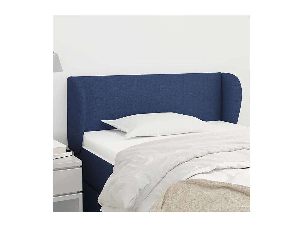 Mueble cabecero | Cabezal de cama | Cabecero de tela azul 93x23x78/88 cm