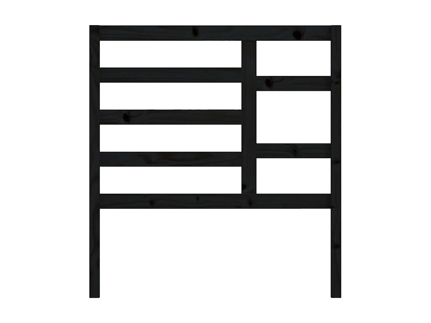 Tête de Lit | Panneau de tête pour lit Moderne Noir 96x4x104 cm Bois massif de pin
