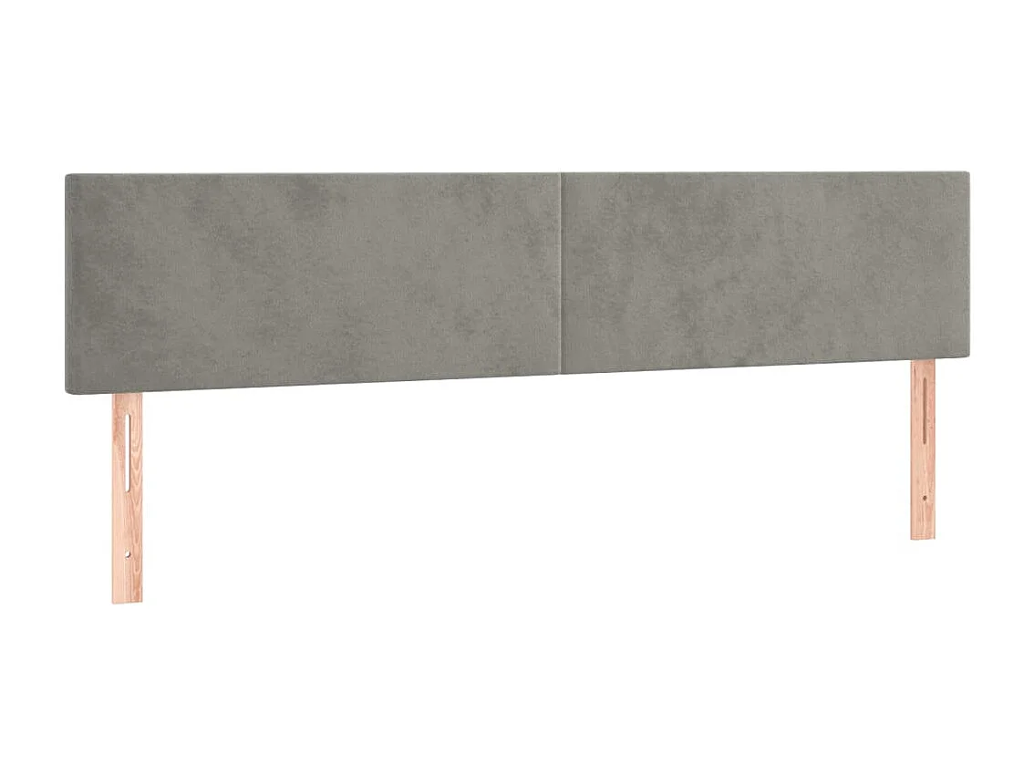 Hoofdbord | Hoofdeinde LED 200x5x78/88 cm fluweel lichtgrijs