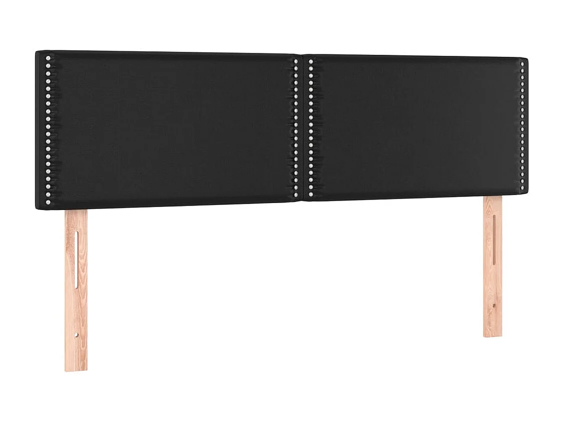 Têtes de lit | Panneaux de tête pour lit Moderne 2 pcs Noir 72x5x78/88 cm Similicuir