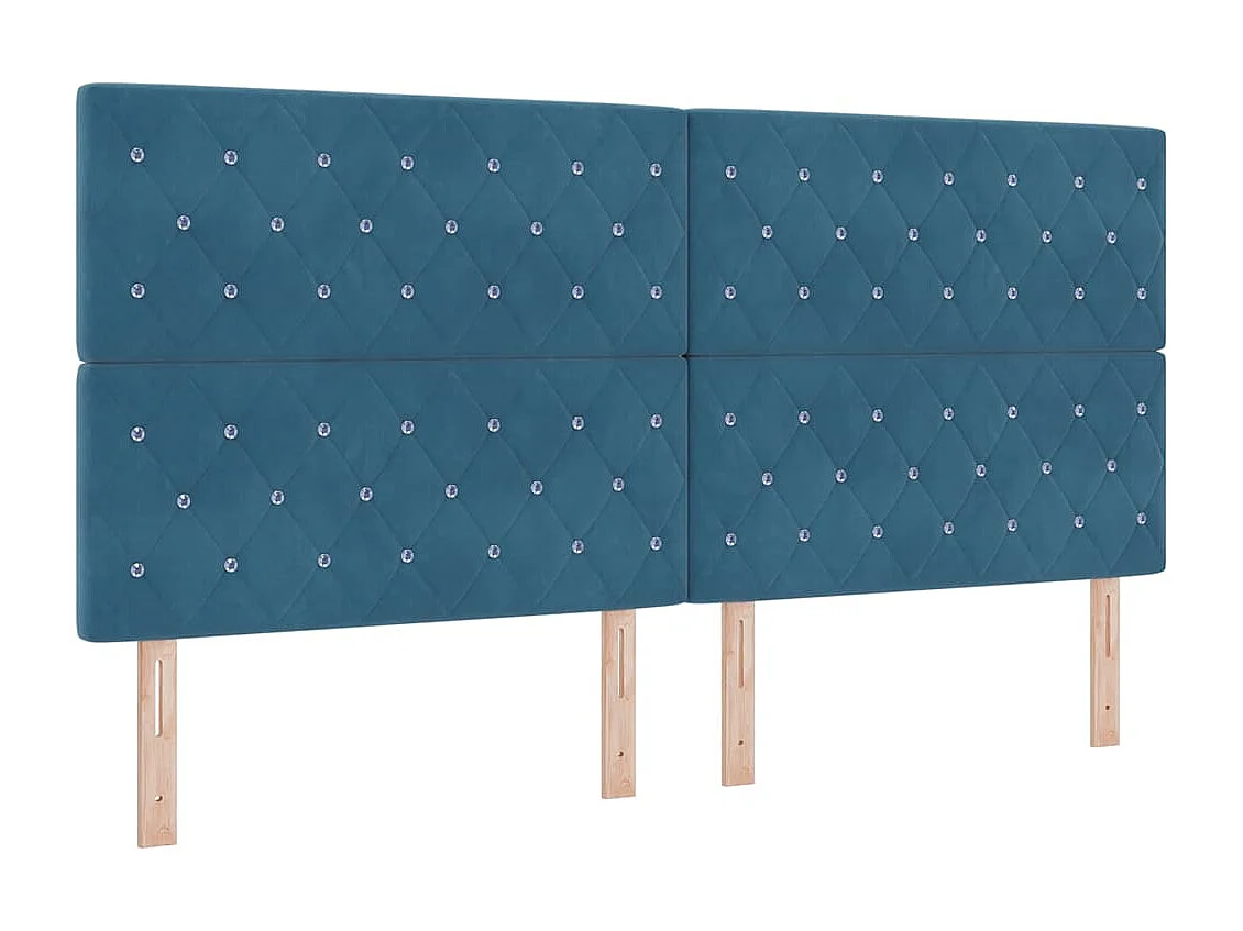 Tête de Lit | Panneau de tête pour lit Moderne en Velours Argyle Manuel Bleu foncé 200 cm Velours