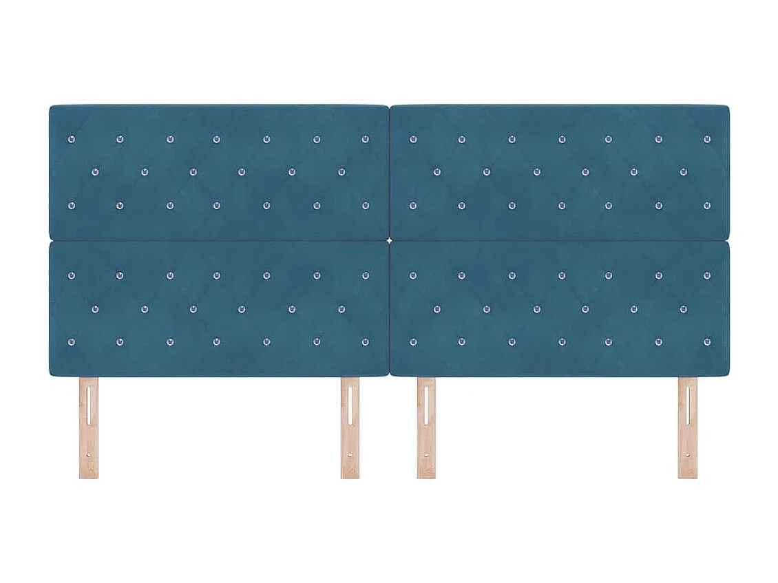 Tête de Lit | Panneau de tête pour lit Moderne en Velours Argyle Manuel Bleu foncé 200 cm Velours