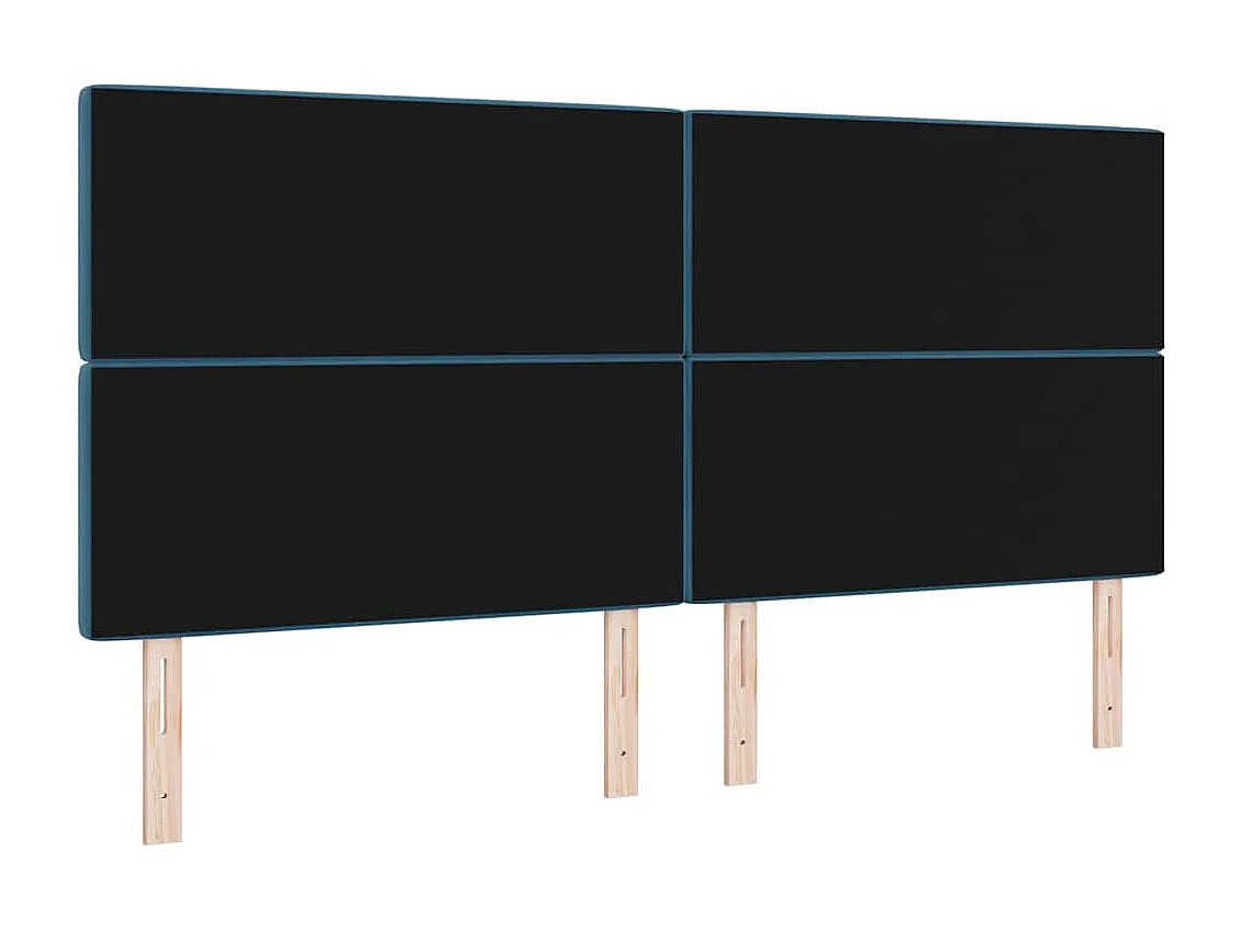 Tête de Lit | Panneau de tête pour lit Moderne en Velours Argyle Manuel Bleu foncé 200 cm Velours