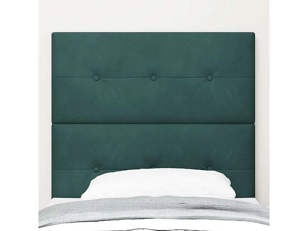 Cabecero | Cabezal de Cama | Mueble cabecero con luces de tiras LED Verde 100 cm Terciopelo
