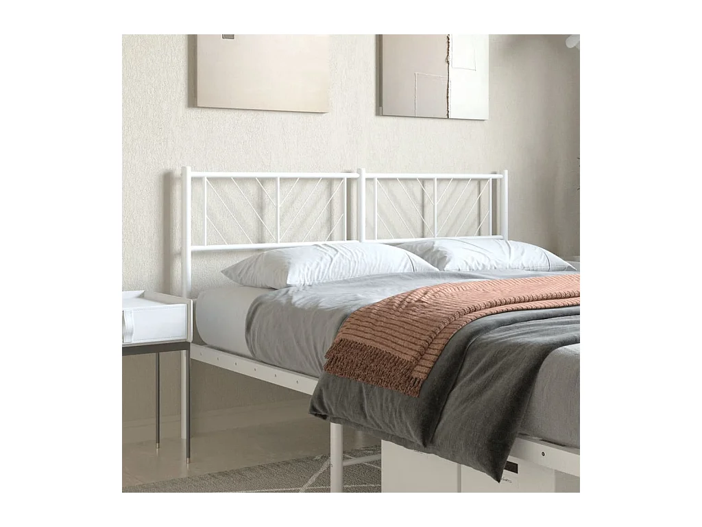 Mueble cabecero | Cabezal de cama | Cabecero de metal blanco 140 cm
