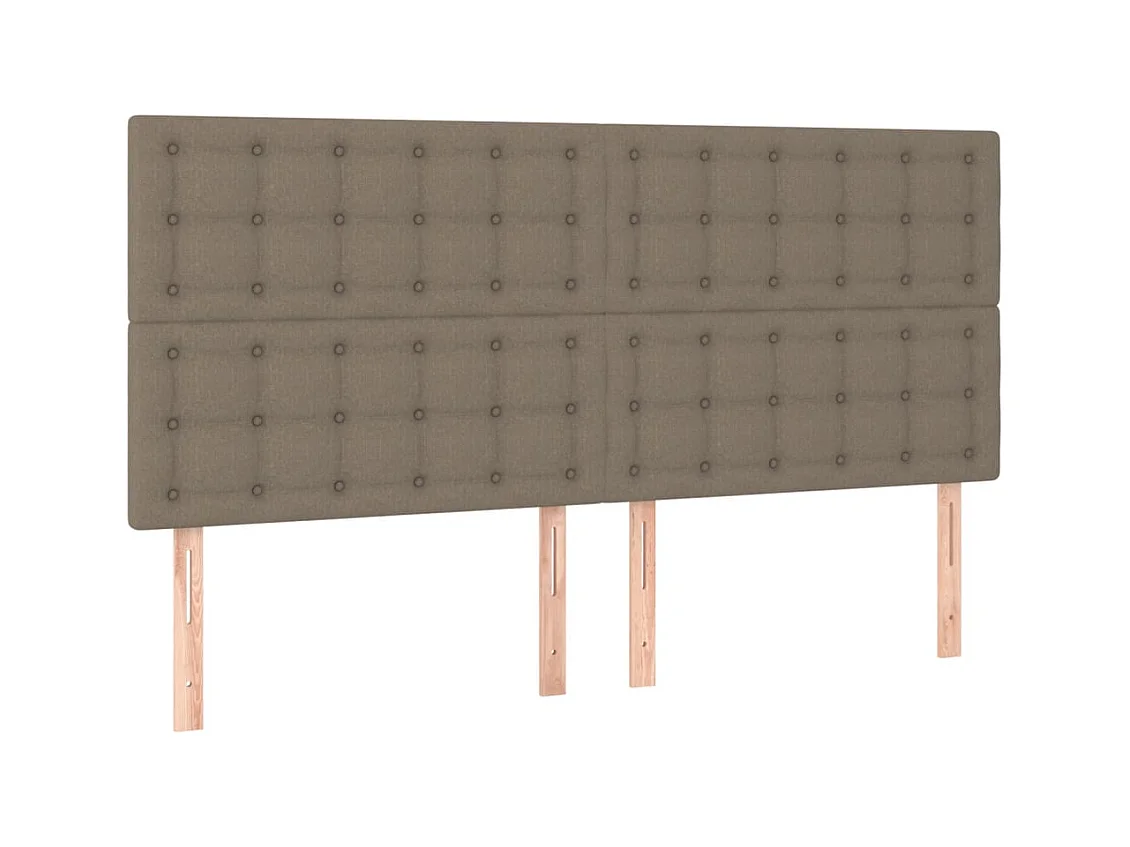 Cabecero | Cabezal de Cama | Mueble cabecero con luces LED tela gris taupe 180x5x118/128 cm