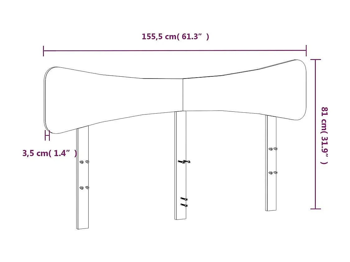 Cabecero de Cama | Cabezal de cama | Mueble de cabecero madera maciza de pino marrón cera 150 cm