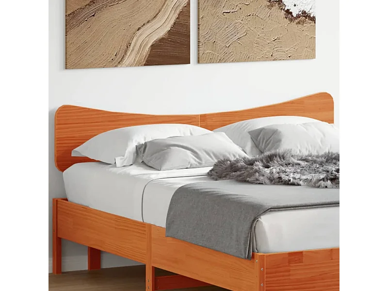 Cabecero de Cama | Cabezal de cama | Mueble de cabecero madera maciza de pino marrón cera 150 cm