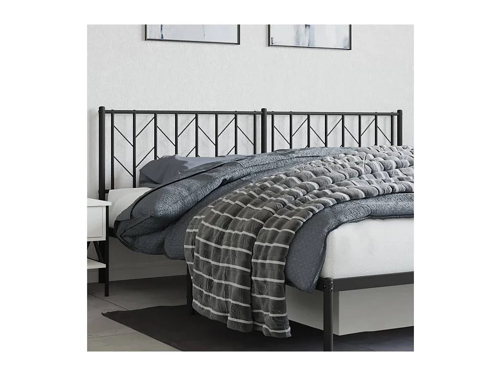 Mueble cabecero | Cabezal de cama | Cabecero de metal negro 193 cm