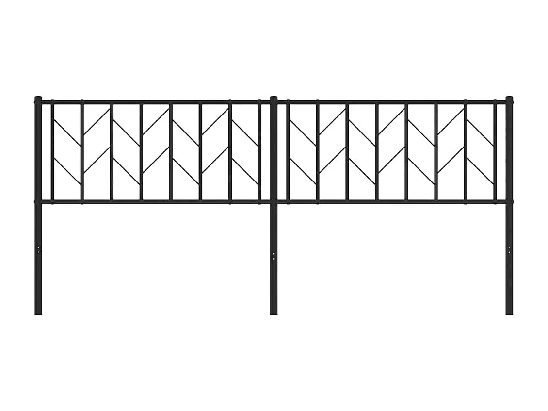 Tête de Lit | Panneau de tête pour lit Moderne métal noir 193 cm