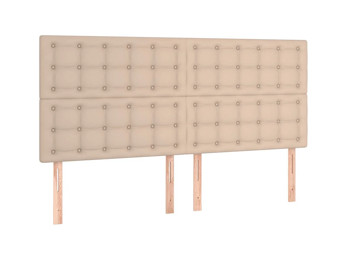 Tête de Lit | Panneau de tête pour lit Moderne à LED Cappuccino 180x5x118/128 cm Similicuir