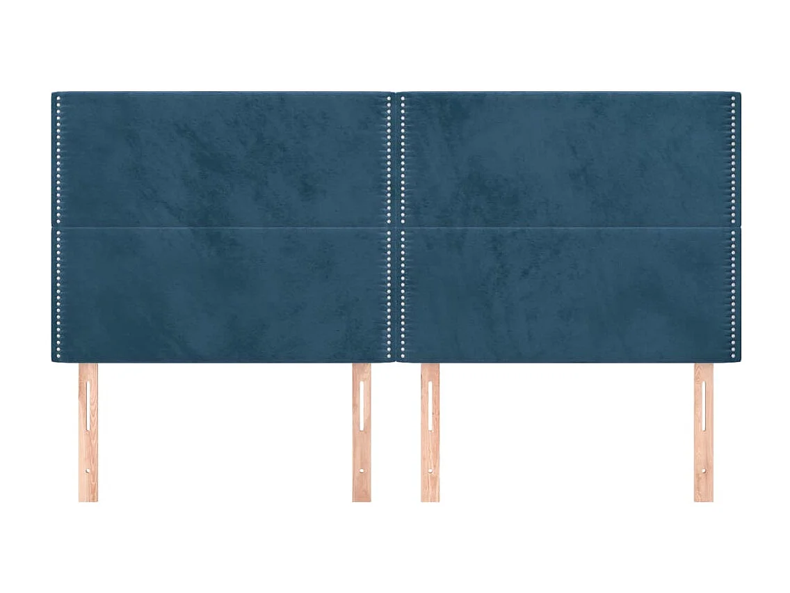 Têtes de lit | Panneaux de tête pour lit Moderne 4 pcs Bleu foncé 90x5x78/88 cm Velours