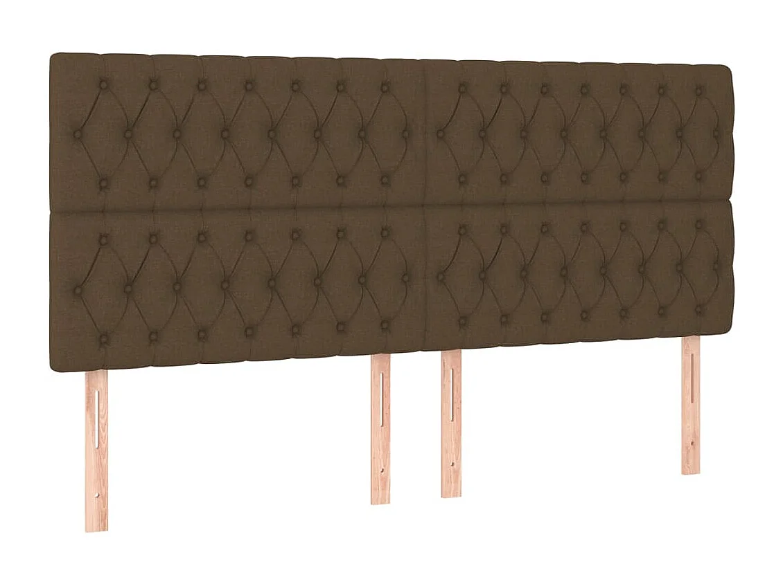 Hoofdbord | Hoofdeinde LED 180x7x118/128 cm stof donkerbruin