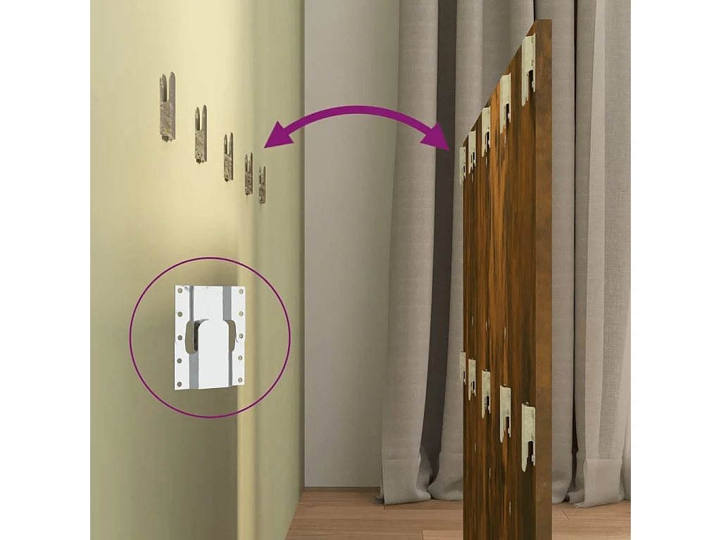 Cabecero de Cama | Cabezal de cama | Mueble de cabecero con mesitas madera contrachapada roble ahumado