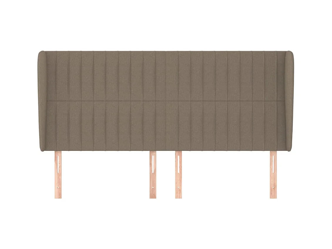 Tête de Lit | Panneau de tête pour lit Moderne avec oreilles Taupe 163x23x118/128 cm Tissu
