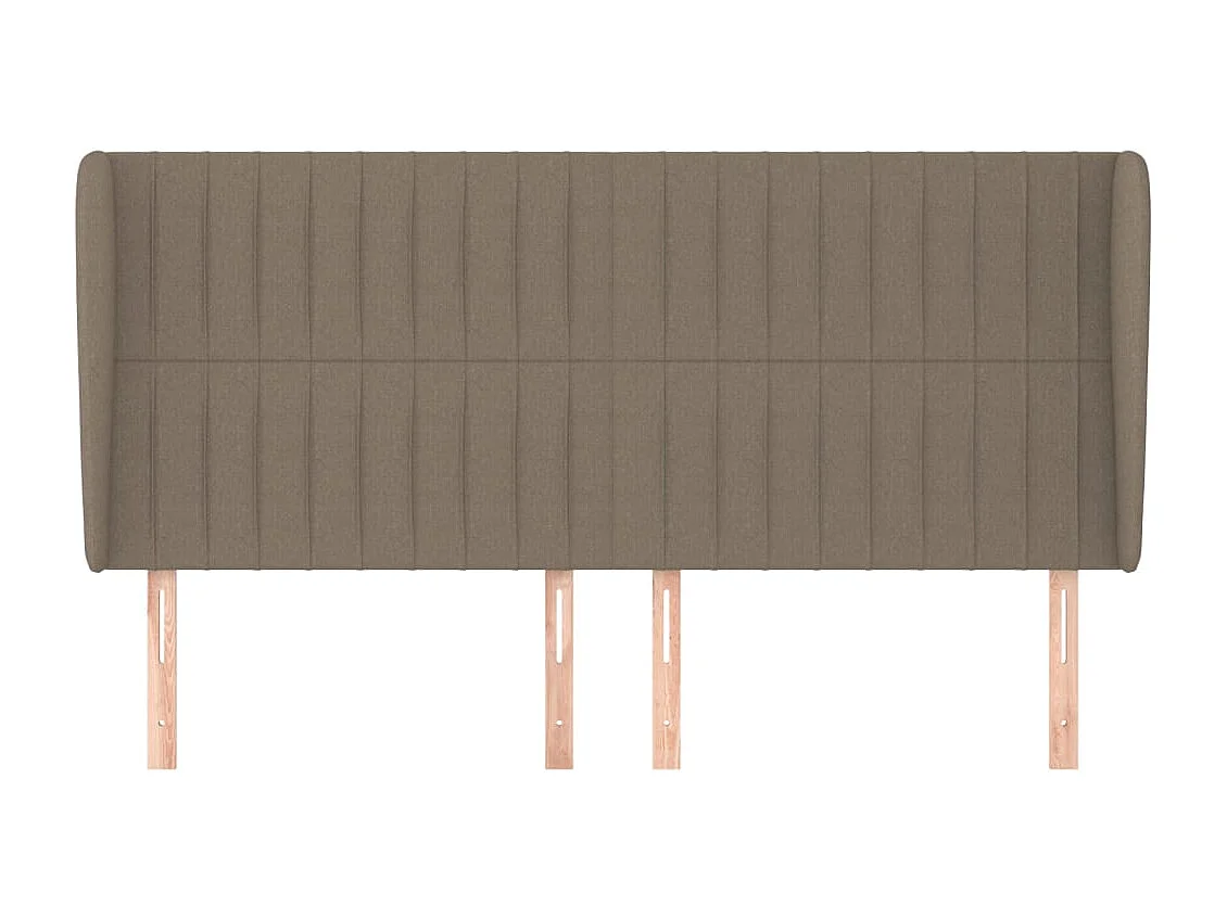 Tête de Lit | Panneau de tête pour lit Moderne avec oreilles Taupe 163x23x118/128 cm Tissu