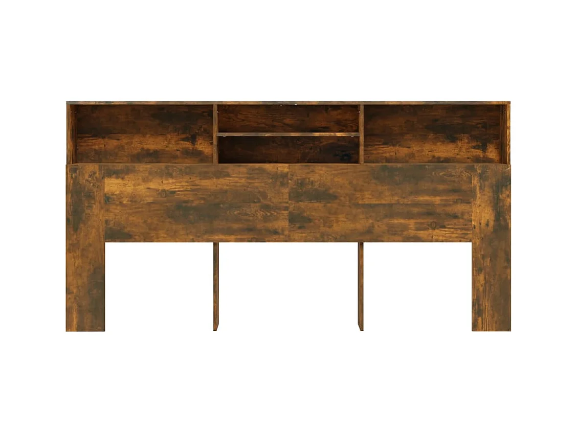 Armario cabecero | Cabecero con almacenamiento roble ahumado 200x19x103,5 cm