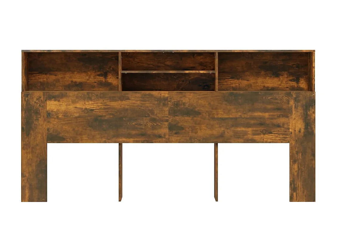 Tête de Lit avec rangement | Armoire de tête de lit Chêne fumé 200x19x103,5 cm