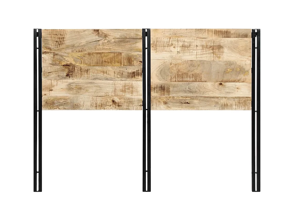 Mueble cabecero | Cabecero | Cabezal de cama 140 cm Madera Maciza Mango y Hierro