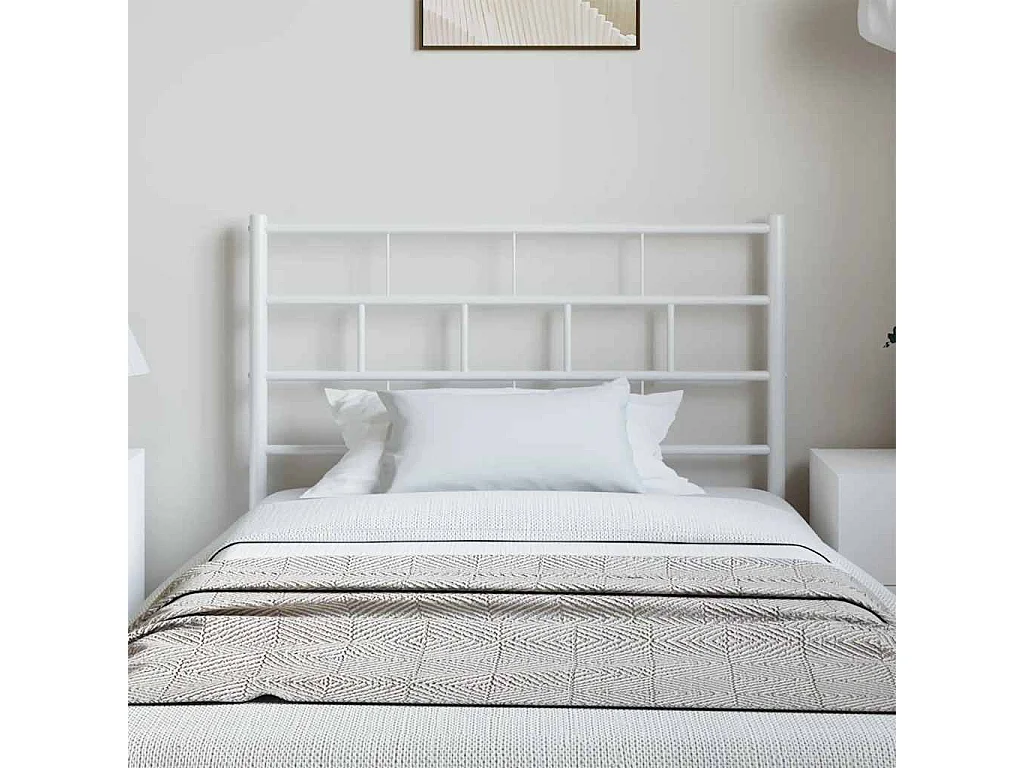 Mueble cabecero | Cabezal de cama | Cabecero de metal blanco 100 cm