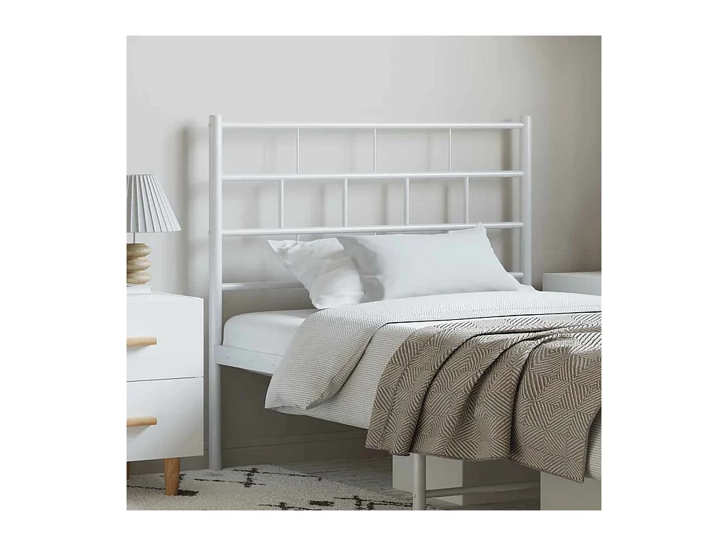 Tête de Lit | Panneau de tête pour lit Moderne métal blanc 100 cm