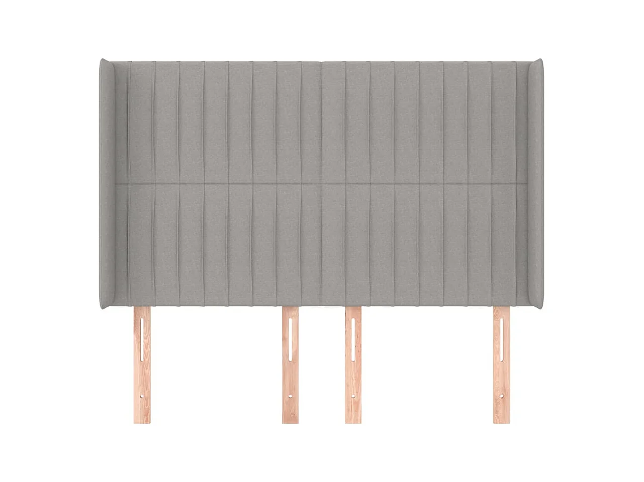 Tête de Lit | Panneau de tête pour lit Moderne avec oreilles Gris clair 147x16x118/128 cm Tissu