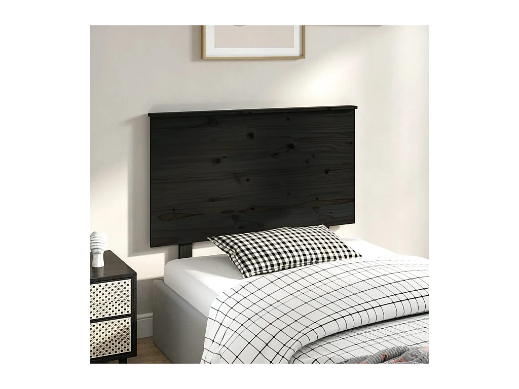 Cabecero de Cama | Cabezal de cama | Mueble de cabecero madera maciza de pino gris 94x6x82,5 cm