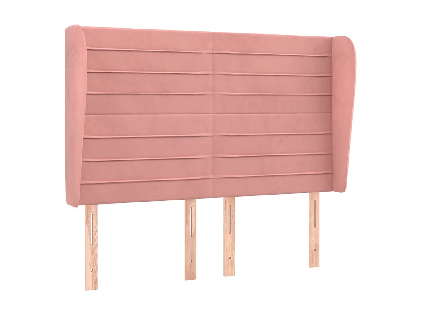 Tête de Lit | Panneau de tête pour lit Moderne avec oreilles Rose 147x23x118/128 cm Velours