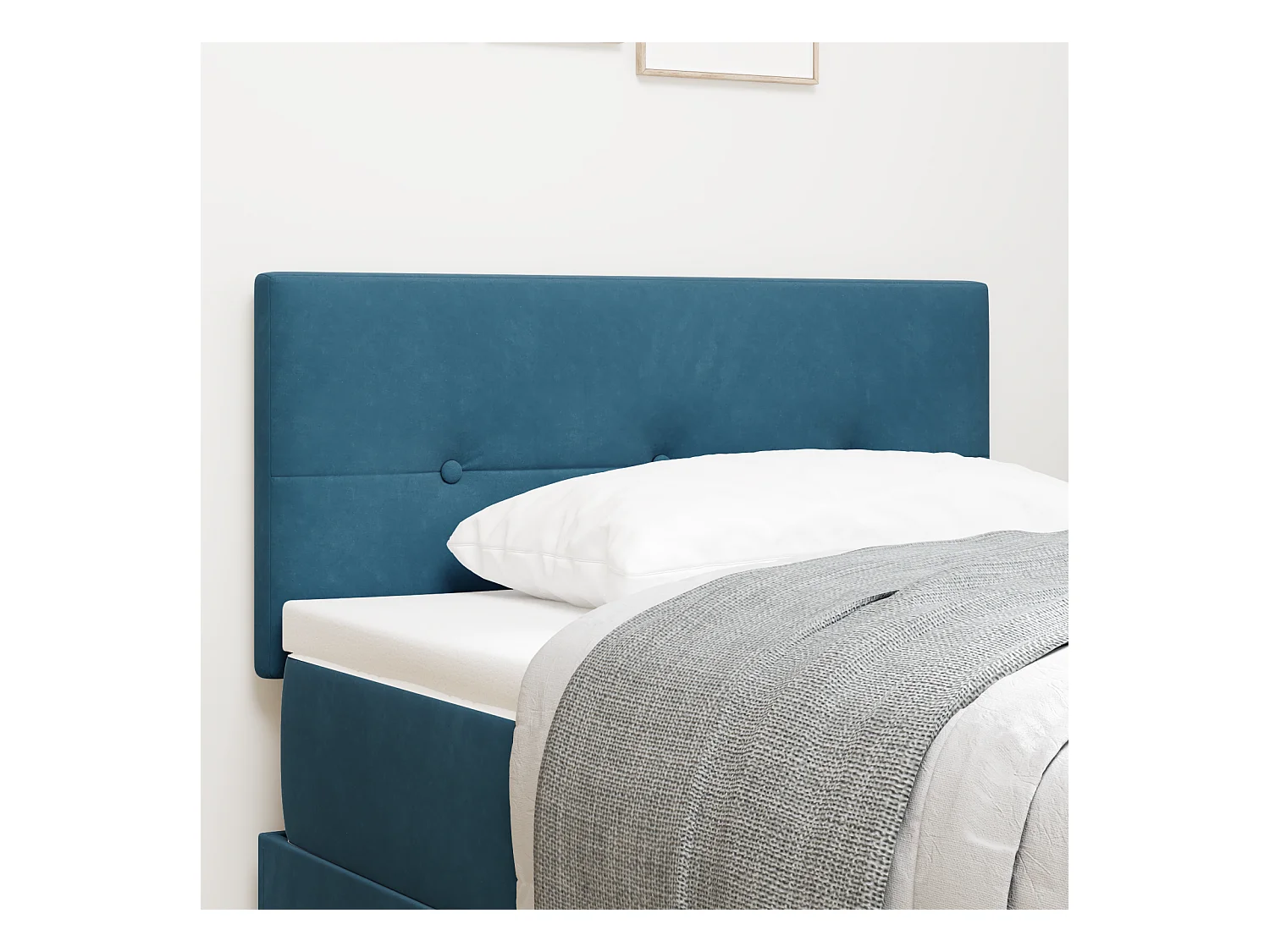 Tête de Lit | Panneau de tête pour lit Moderne avec des lumières à LED Réglable Bleu 80 cm Velours