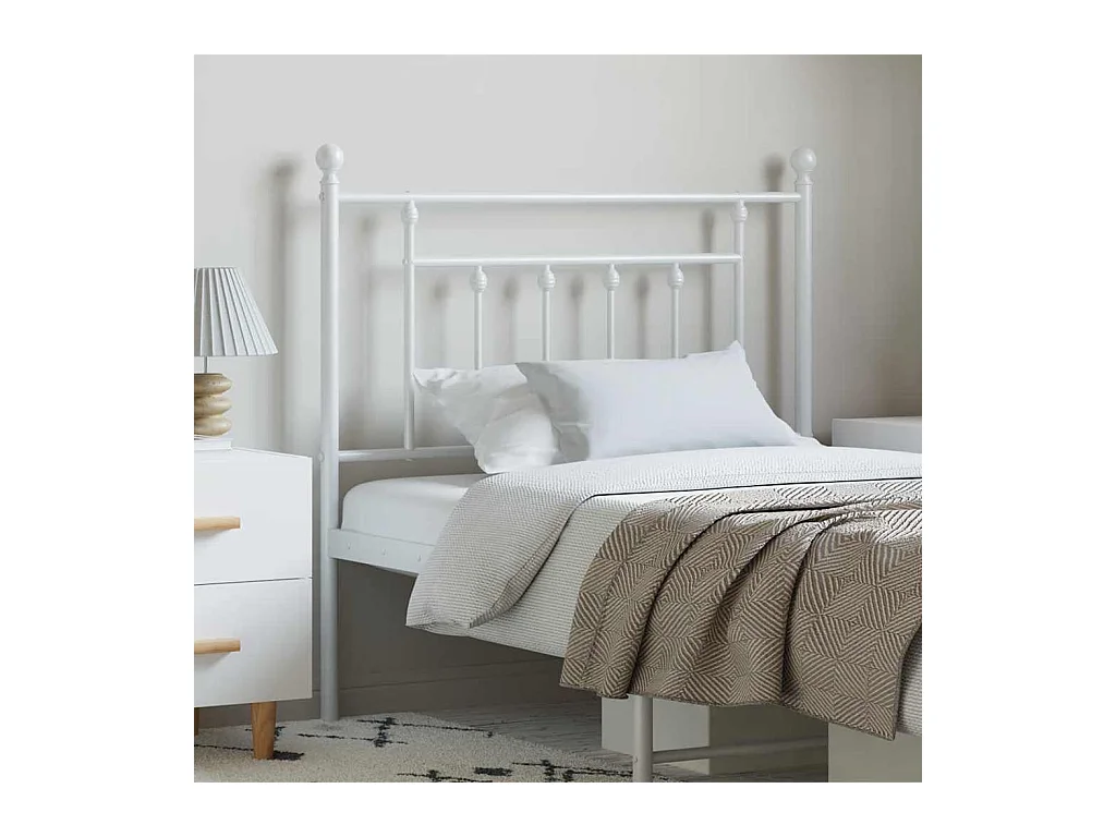 Tête de Lit | Panneau de tête pour lit Moderne métal blanc 100 cm
