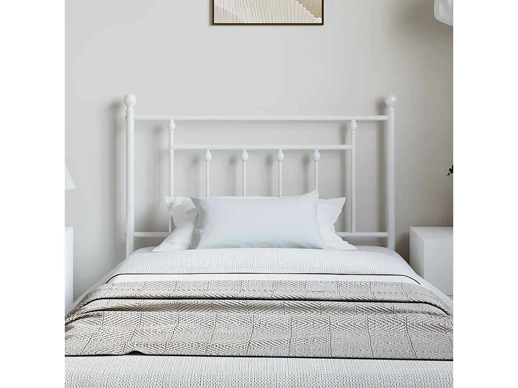 Mueble cabecero | Cabezal de cama | Cabecero de metal blanco 100 cm