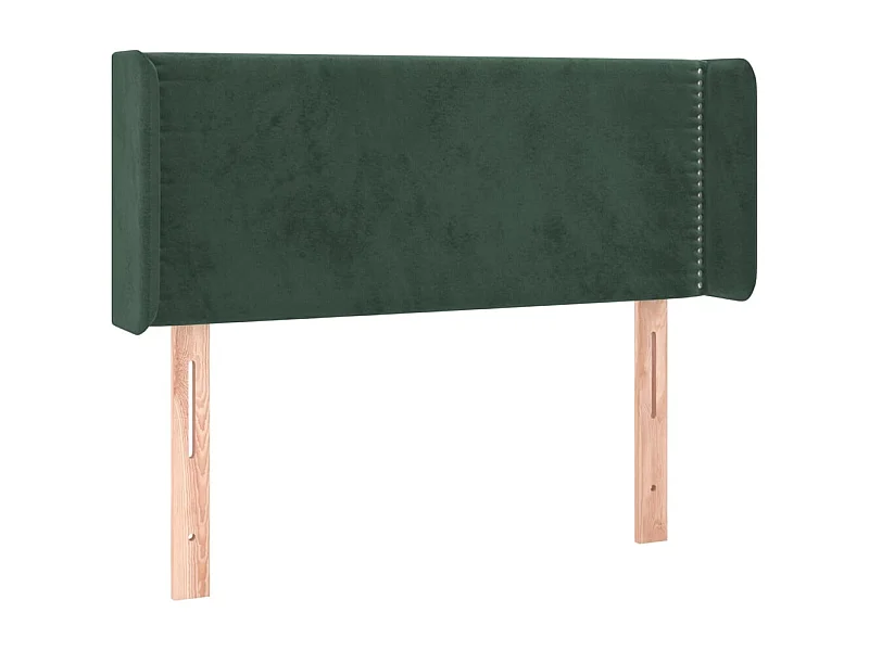 Tête de Lit | Panneau de tête pour lit Moderne avec oreilles Vert foncé 83x16x78/88 cm Velours