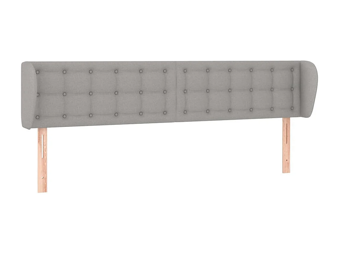 Tête de Lit | Panneau de tête pour lit Moderne avec oreilles Gris clair 183x23x78/88 cm Tissu