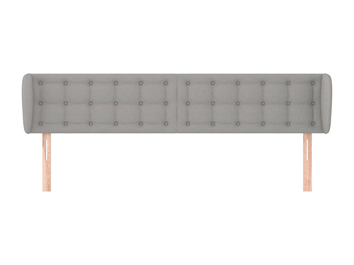 Tête de Lit | Panneau de tête pour lit Moderne avec oreilles Gris clair 183x23x78/88 cm Tissu