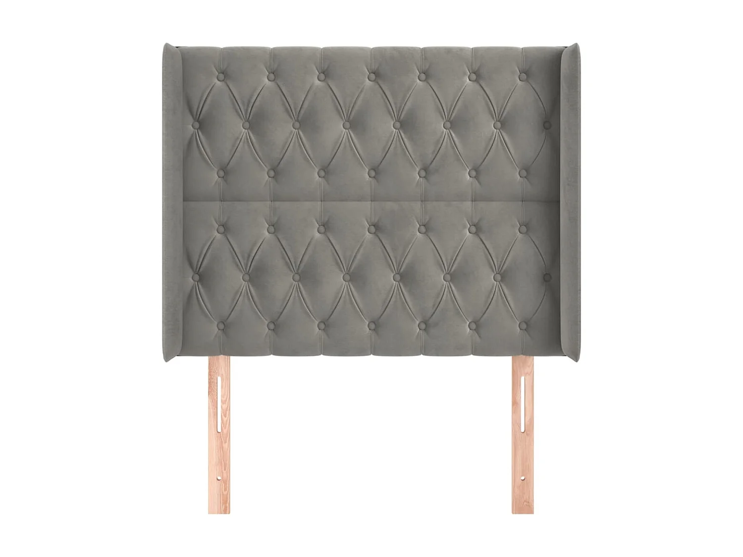 Tête de Lit | Panneau de tête pour lit Moderne avec oreilles Gris clair 103x16x118/128 cm Velours