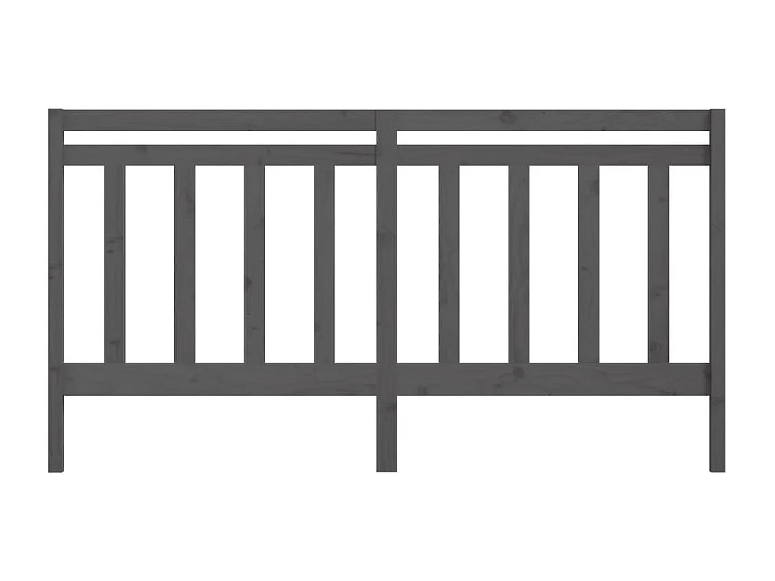 Tête de Lit | Panneau de tête pour lit Moderne Gris 206x4x100 cm Bois massif de pin