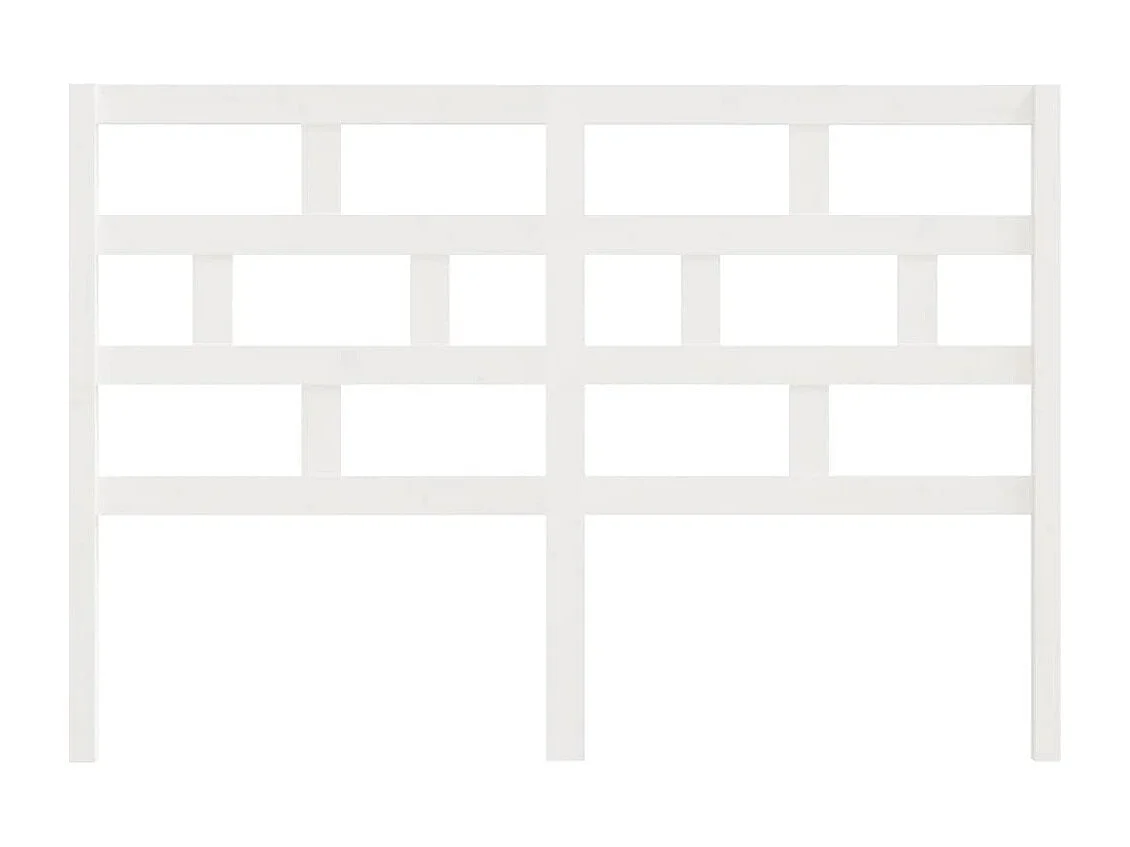 Tête de Lit | Panneau de tête pour lit Moderne Blanc 141x4x100 cm Bois massif de pin