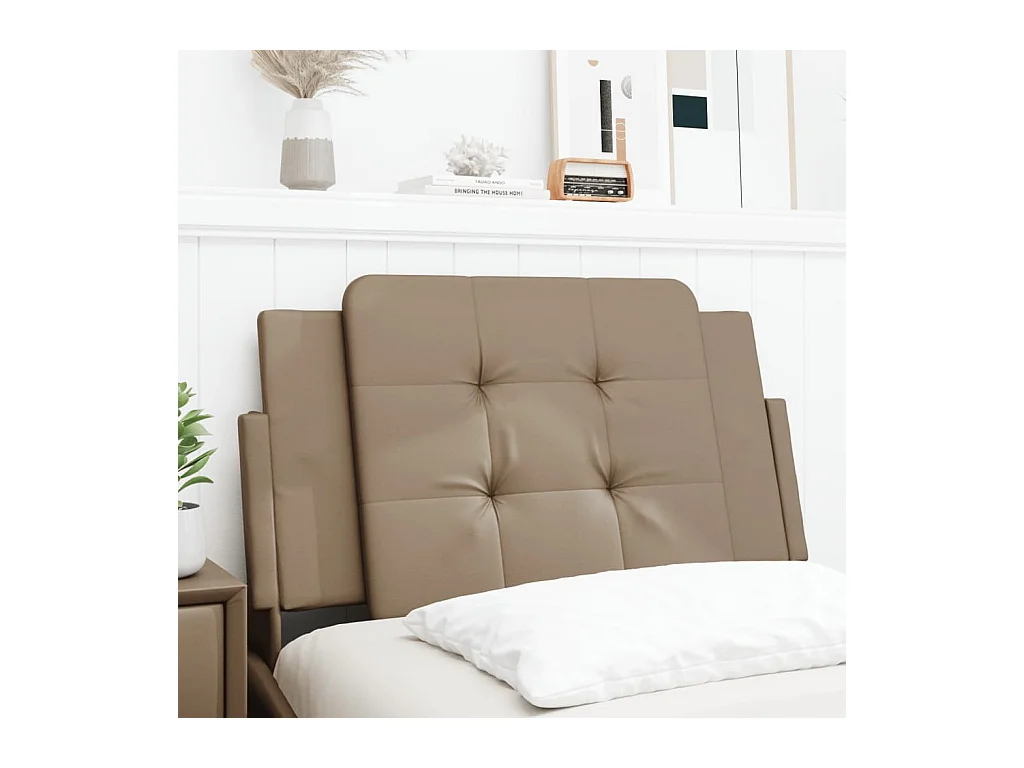 Cabecero de Cama | Cabezal de cama | Mueble de cabecero acolchado Zadar cuero sintético capuchino 90 cm