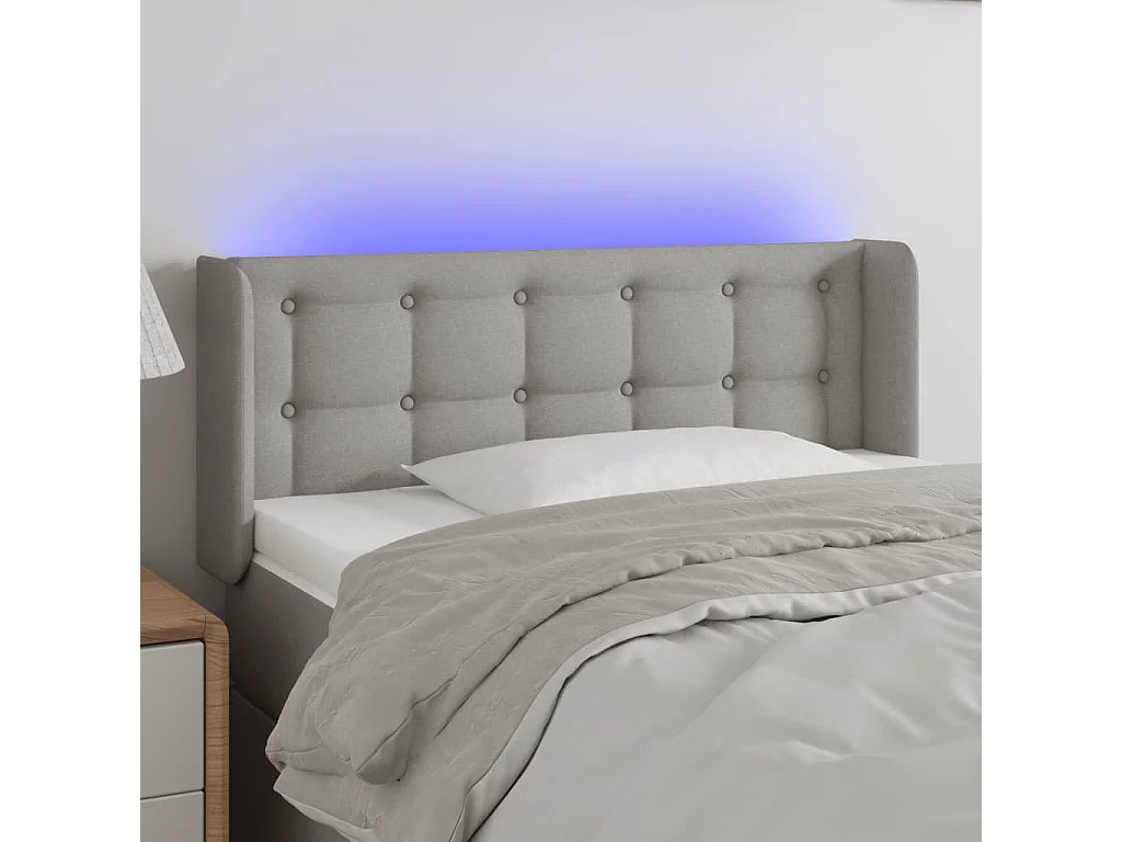Hoofdbord | Hoofdeinde LED 83x16x78/88 cm stof lichtgrijs